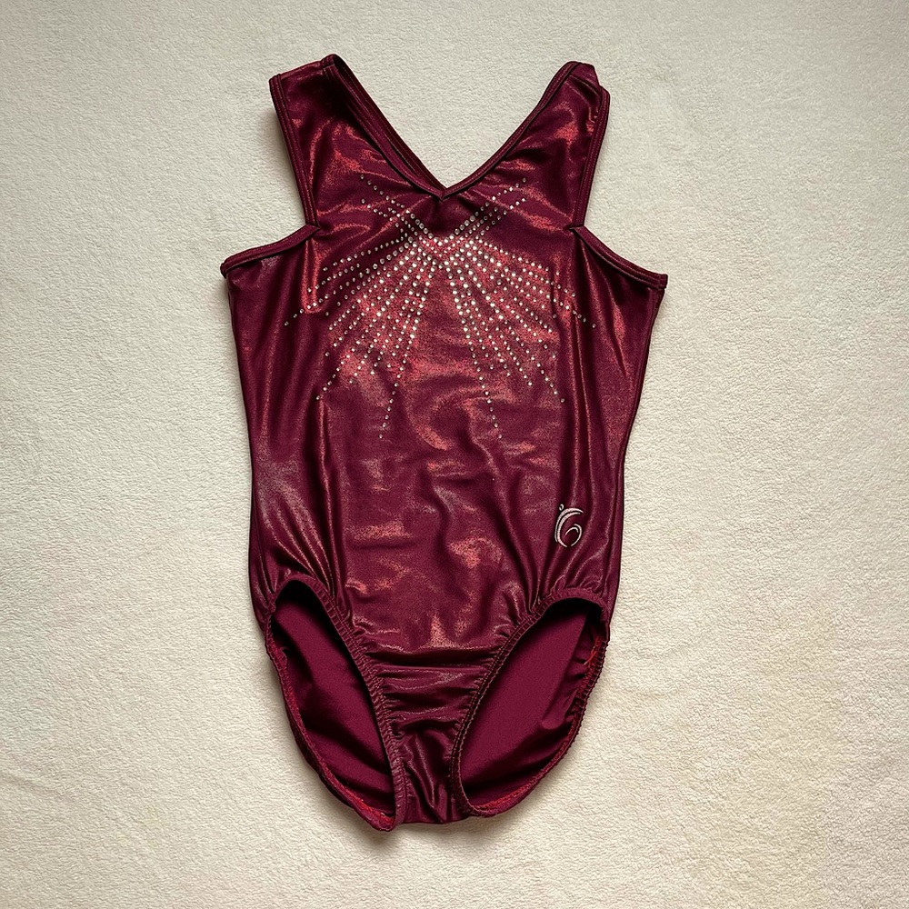 Dark red sparkly leotard